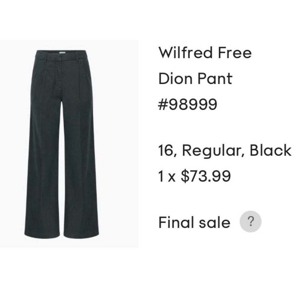 Aritzia Wilfred free Dion pants